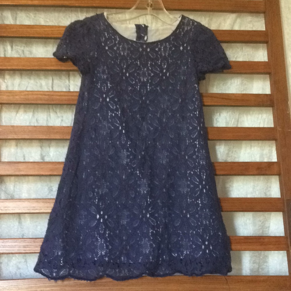 Girls Tahari Navy Lace Dress size 4